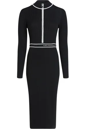 Karl Lagerfeld Logo-intarsia knitted dress