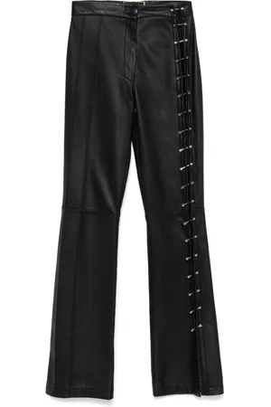 MITILIANE COUTURE Piercing-detail leather trousers