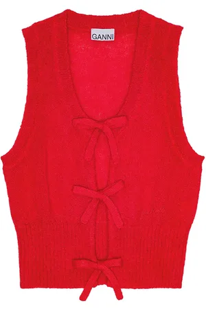 Ganni Bow detailing sleeveless vest
