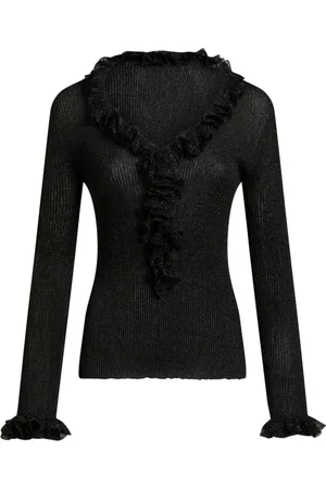 Etro Metallic ruffled jumper