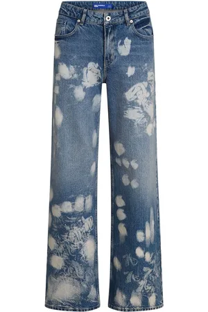 Karl Lagerfeld Bleached wide-leg jeans