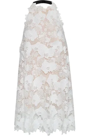Oscar de la Renta Orchid embroidered guipure dress