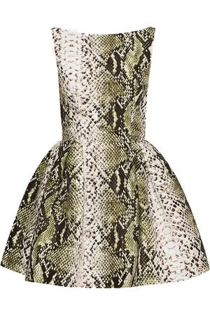 Oscar de la Renta Snake faille cocktail dress