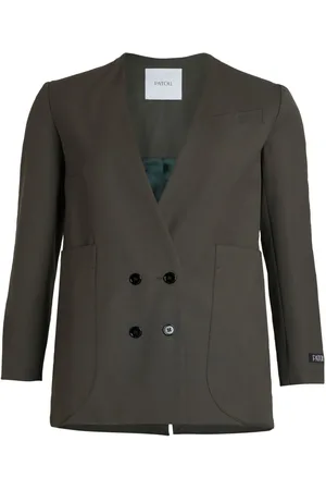 Patou Collarless double-breasted blazer