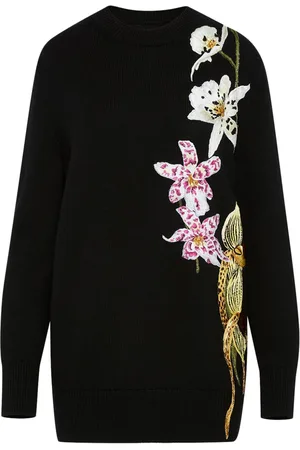 Oscar de la Renta Orchid crochet sweater