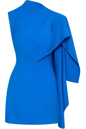 Oscar de la Renta One-shoulder cape dress
