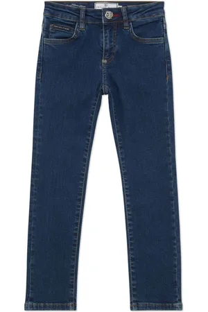Philipp Plein Logo-patch five-pocket straight-leg jeans