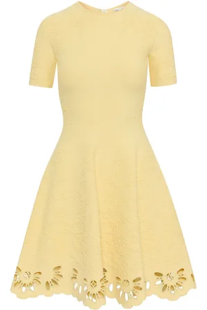 Oscar de la Renta Eyelet-embellished jacquard mini dress