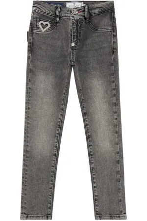Philipp Plein Heart-appliqué jeans