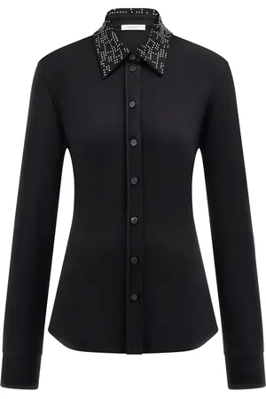 Salvatore Ferragamo Studded-collar jersey shirt
