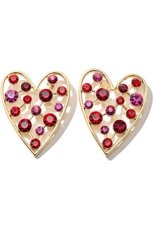 Carolina Herrera Crystal heart stud earrings