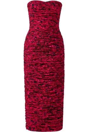 Carolina Herrera Rose-print strapless dress