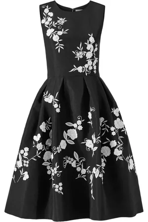 Carolina Herrera Floral-embroidered midi dress