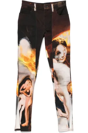 MUGLER X Ambera Wellmann sunset-printed jeans