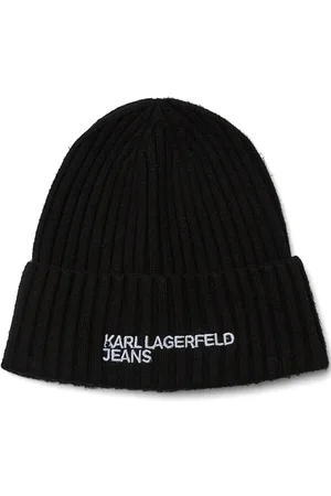 Karl Lagerfeld Logo-embroidered ribbed beanie