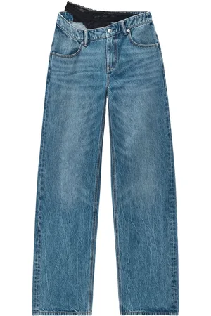 Alexander Wang Asymmetrical waistband lace jeans