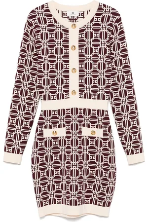 Elisabetta Franchi Monogram-jacquard mini dress