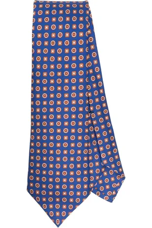 Kiton Geometric-print silk tie