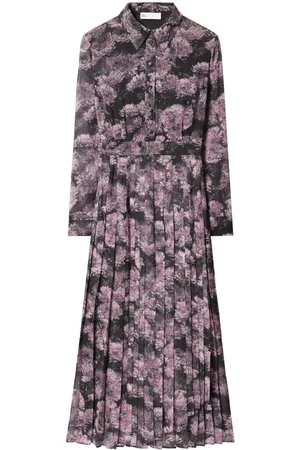 Tory Burch Floral-print pleated silk dress