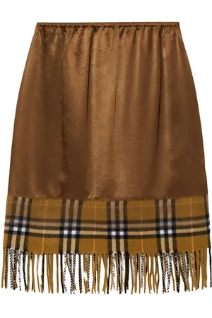 Burberry Satin check scarf skirt