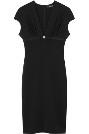 VERSACE Deep-neck midi dress
