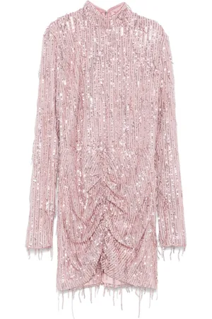 ROTATE Sequinned fringed mini dress