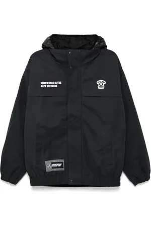 A Bathing Ape Logo-appliqué hooded jacket
