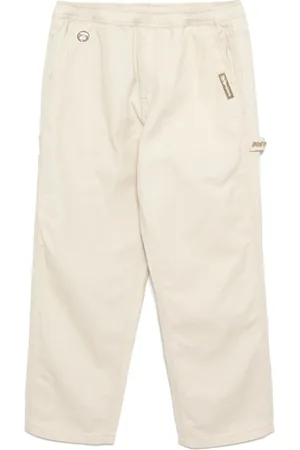 A Bathing Ape Moonface logo straight-leg trousers