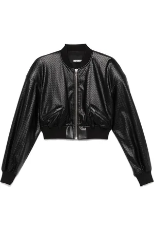 ROTATE Braided cropped bomber jacket