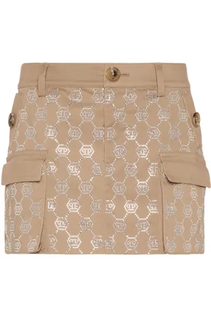 Philipp Plein Crystal monogram miniskirt