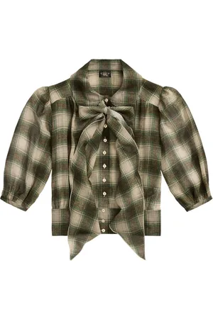 Ralph Lauren Plaid check-pattern silk blouse