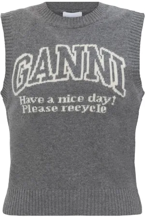 Ganni Logo ribbed vest