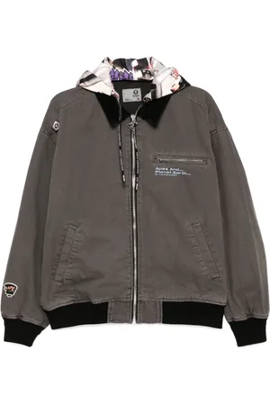 A Bathing Ape Logo-graffiti-print hooded jacket