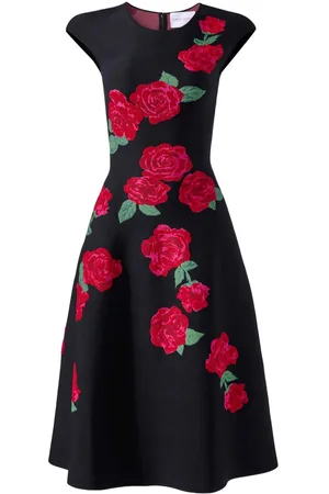 Carolina Herrera Floral-jacquard midi dress