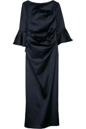 TALBOT RUNHOF Gathered duchess-satin gown