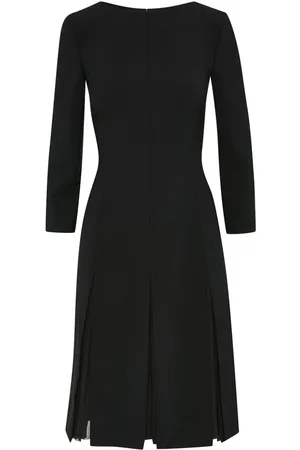 Oscar de la Renta Chiffon-inset wool dress