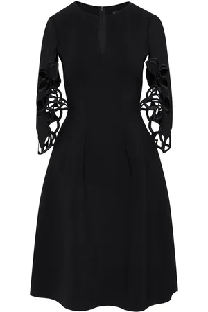 Oscar de la Renta Orchid Sleeve split-neck dress