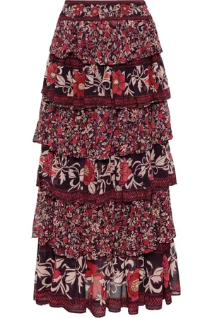 Farm Rio Chelsea garden ruffle maxi skirt