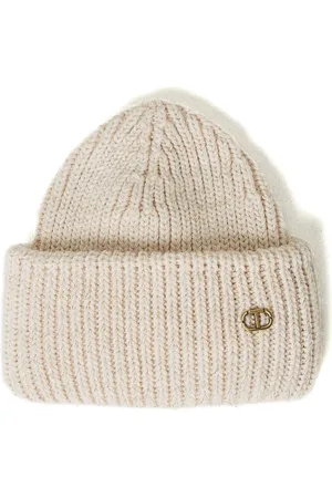Twin-Set Oval T ribbed knit beanie