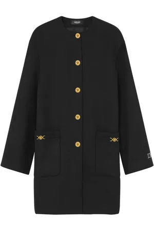 VERSACE Collarless caban coat