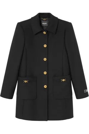 VERSACE A-line felted coat