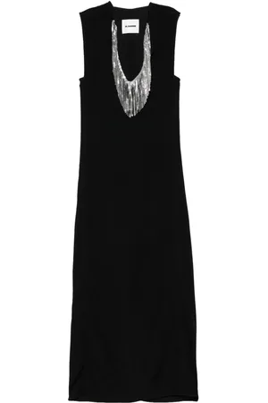 Jil Sander Fringed-mesh maxi dress
