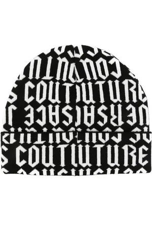 VERSACE Logo-jacquard beanie hat