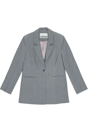 Ganni Mélange twill blazer