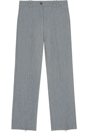 Ganni Pressed-crease straight trousers