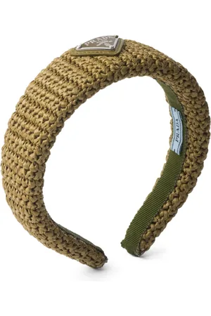 Prada Triangle-logo crochet headband