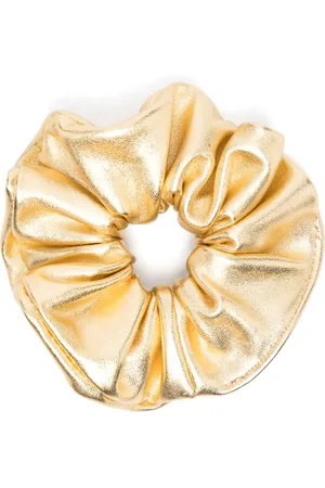 Manokhi Metallic-finish leather scrunchie
