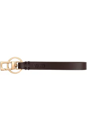 Yu Mei Logo-debossed leather keyring