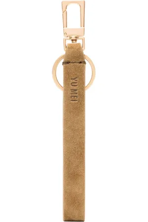Yu Mei Logo-debossed suede keyring