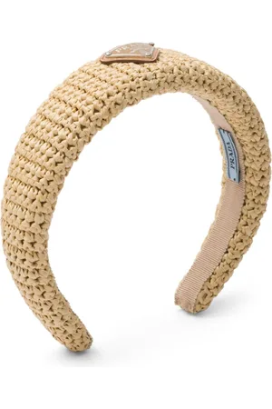 Prada Triangle-logo crochet-knit headband